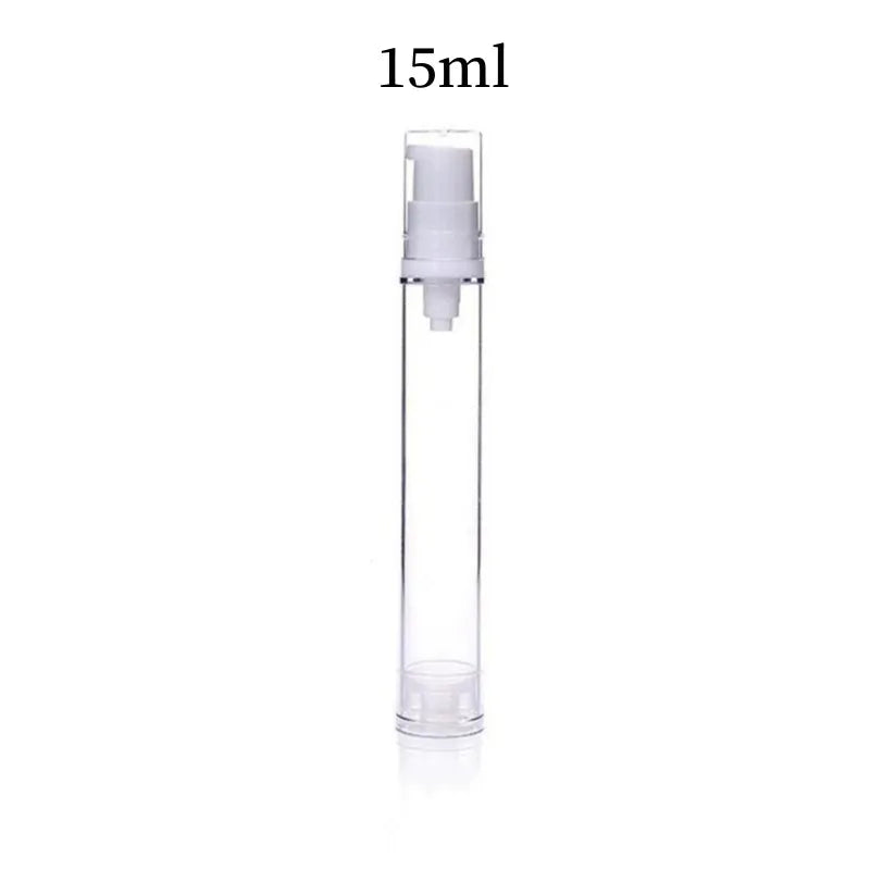 5/10/15ml Vacuum Bottle Press Liquid Foundation Lotion Eye Cream Empty Refillable Bottle Cosmetic Container Portable Makeup Tool